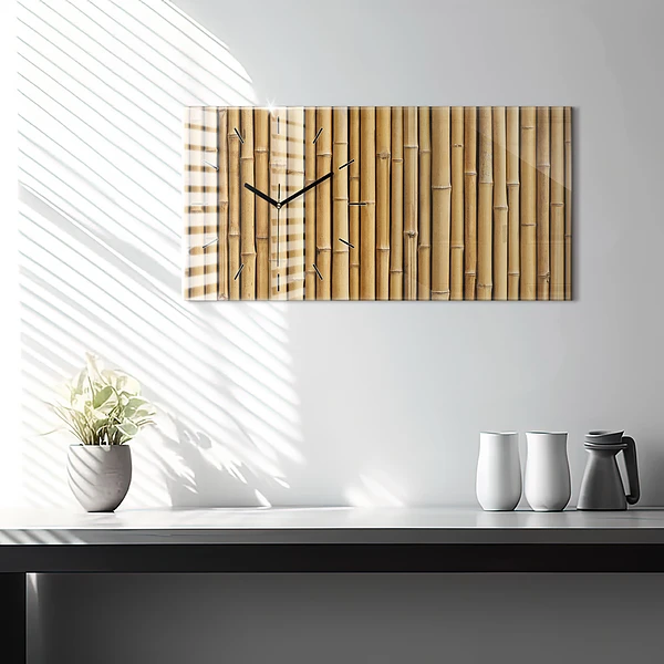 Horizontale Uhr mit motiv Bambus-Stangen