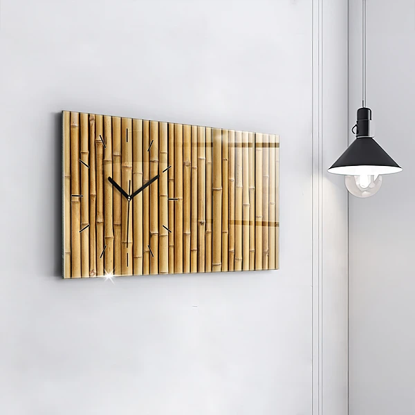 Horizontale Uhr mit motiv Bambus-Stangen