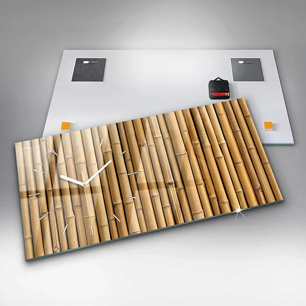 Horizontale Uhr mit motiv Bambus-Stangen