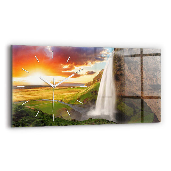 Horizontale Uhr Wasserfall in Island