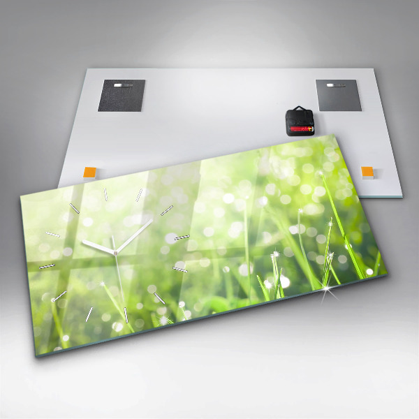 Horizontale Uhr mit motiv Grünes Gras