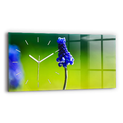 Horizontale Uhr mit motiv Blaue Blumen