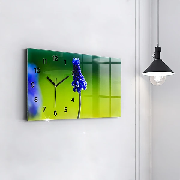 Horizontale Uhr mit motiv Blaue Blumen