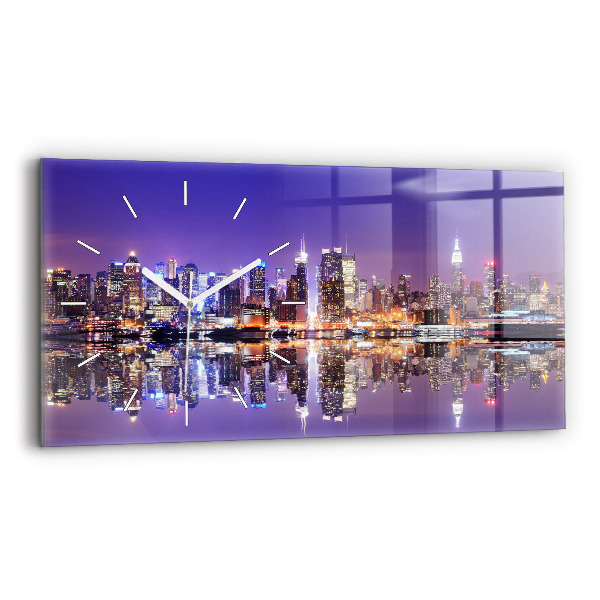Horizontale Uhr mit motiv New York bei Nacht