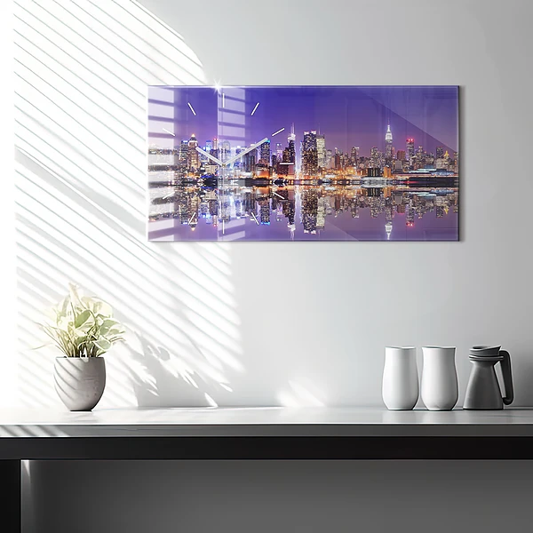 Horizontale Uhr mit motiv New York bei Nacht