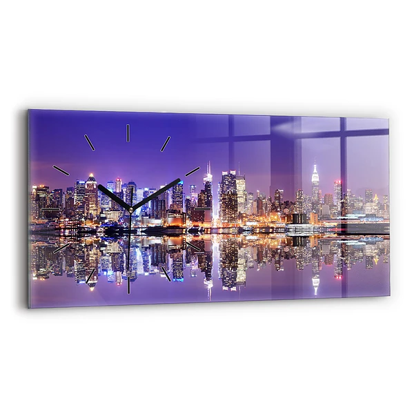 Horizontale Uhr mit motiv New York bei Nacht