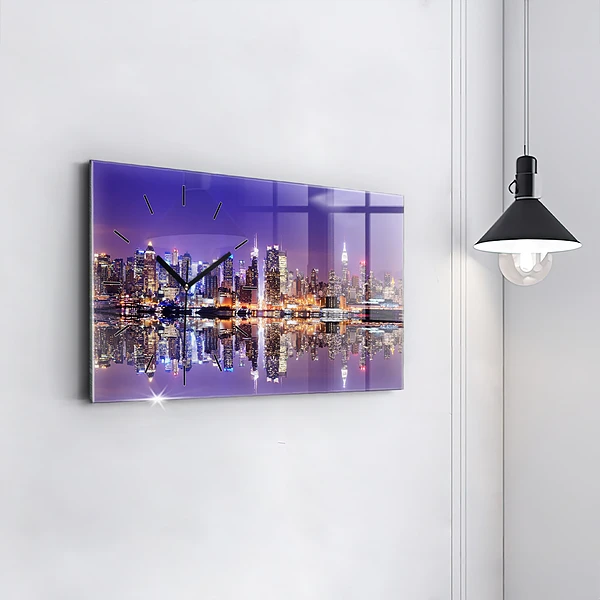 Horizontale Uhr mit motiv New York bei Nacht
