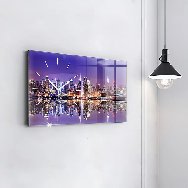 Horizontale Uhr mit motiv New York bei Nacht