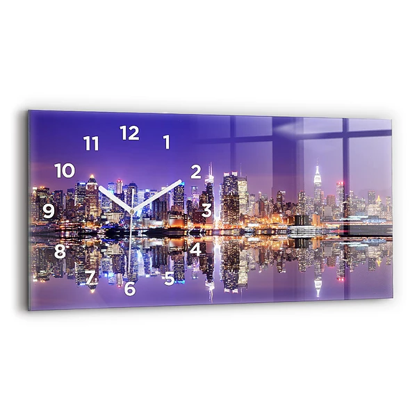 Horizontale Uhr mit motiv New York bei Nacht