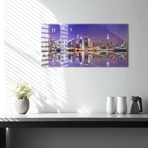Horizontale Uhr mit motiv New York bei Nacht