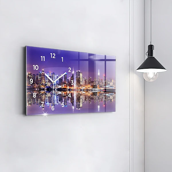 Horizontale Uhr mit motiv New York bei Nacht