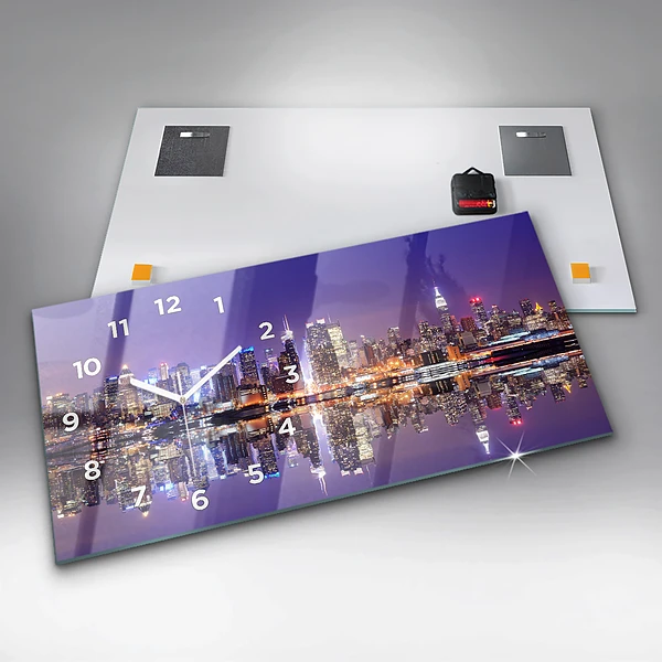 Horizontale Uhr mit motiv New York bei Nacht