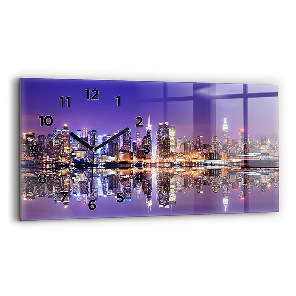 Horizontale Uhr mit motiv New York bei Nacht