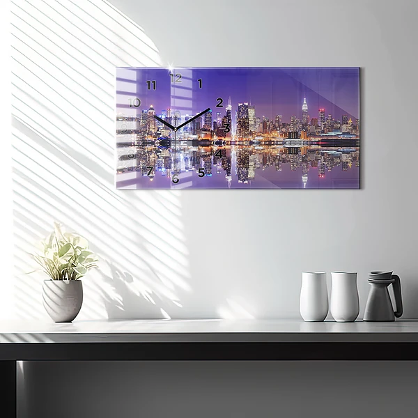 Horizontale Uhr mit motiv New York bei Nacht