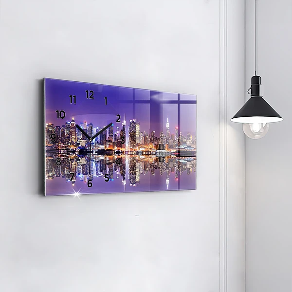 Horizontale Uhr mit motiv New York bei Nacht