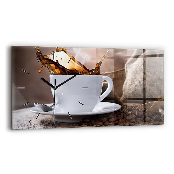 Horizontale Uhr mit motiv Eine Tasse Kaffee
