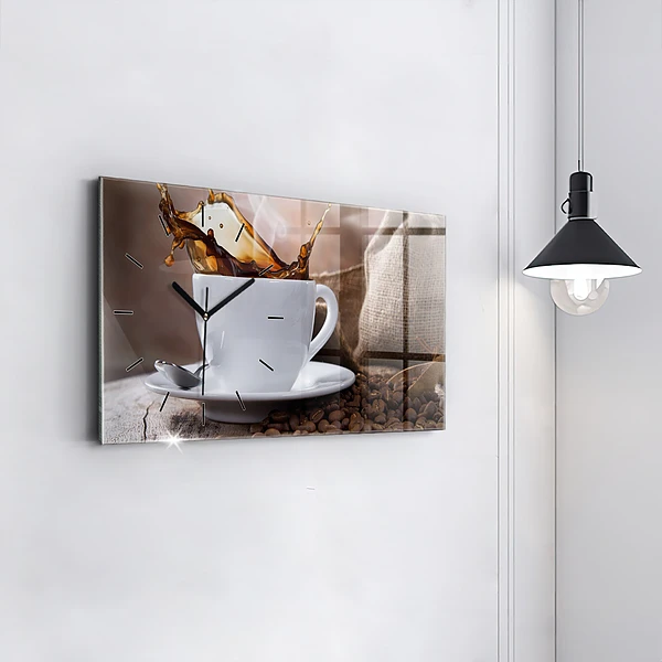 Horizontale Uhr mit motiv Eine Tasse Kaffee