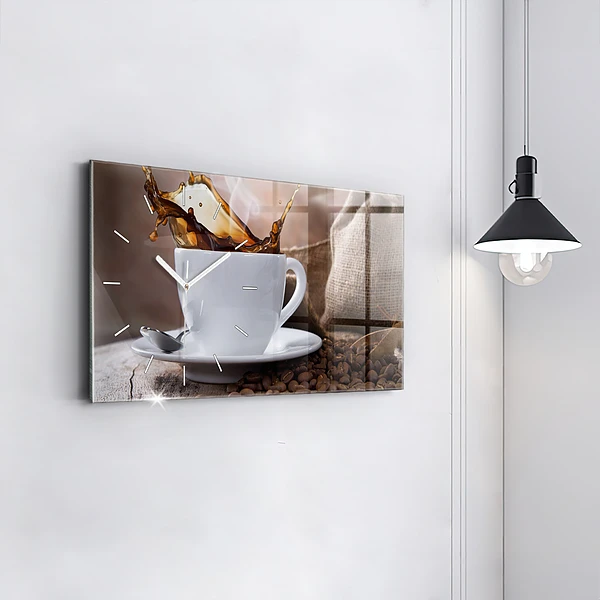 Horizontale Uhr mit motiv Eine Tasse Kaffee