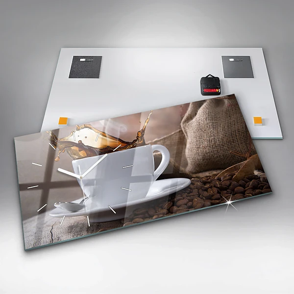 Horizontale Uhr mit motiv Eine Tasse Kaffee
