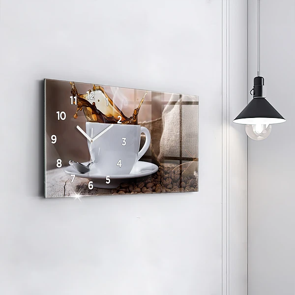 Horizontale Uhr mit motiv Eine Tasse Kaffee