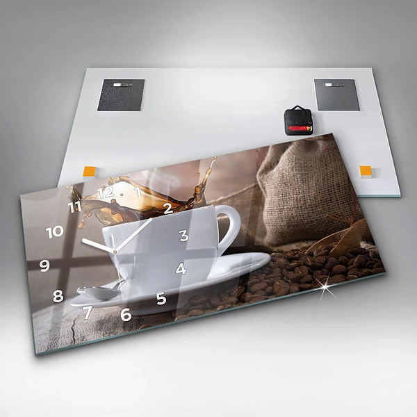 Horizontale Uhr mit motiv Eine Tasse Kaffee