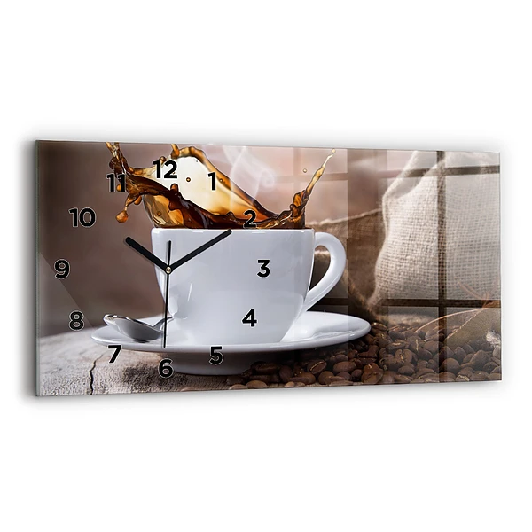 Horizontale Uhr mit motiv Eine Tasse Kaffee