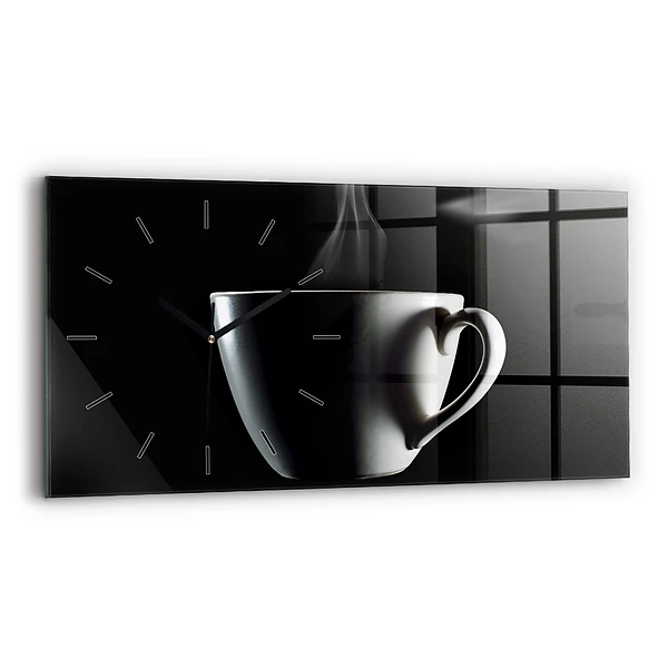 Horizontale Uhr mit motiv Tasse Kaffee