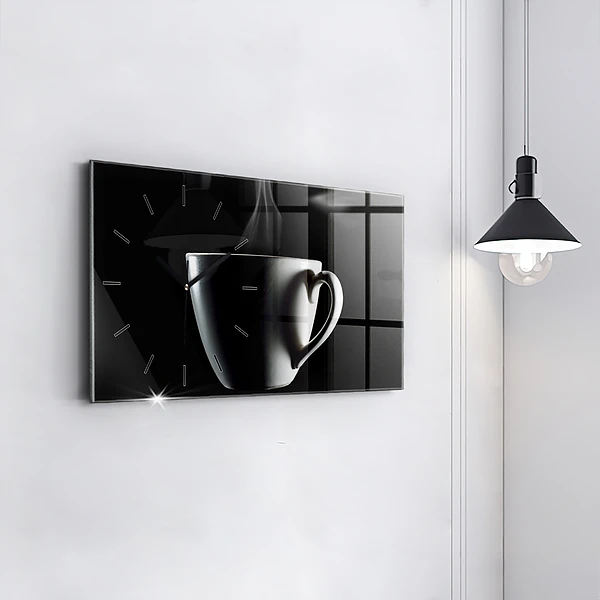 Horizontale Uhr mit motiv Tasse Kaffee