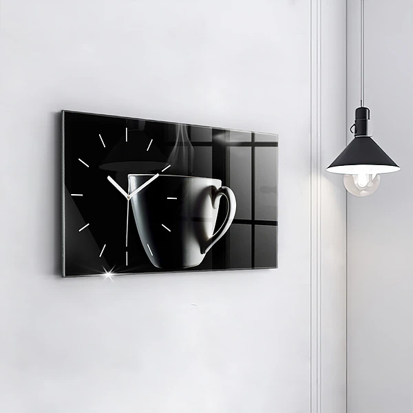 Horizontale Uhr mit motiv Tasse Kaffee
