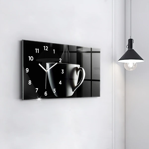 Horizontale Uhr mit motiv Tasse Kaffee