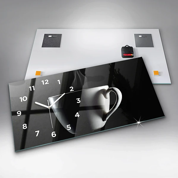 Horizontale Uhr mit motiv Tasse Kaffee