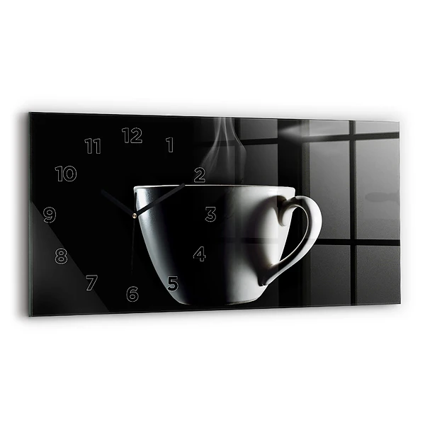 Horizontale Uhr mit motiv Tasse Kaffee