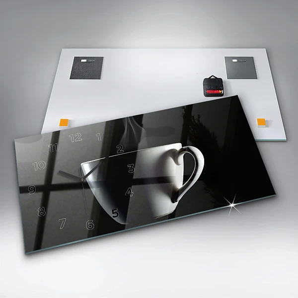Horizontale Uhr mit motiv Tasse Kaffee