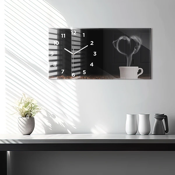 Horizontale Uhr mit motiv Tasse heißer Kaffee