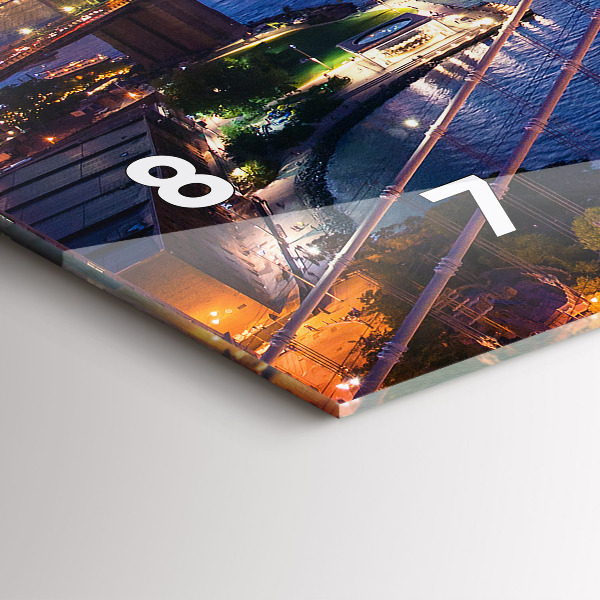 Horizontale Uhr New York und der Sonnenuntergang