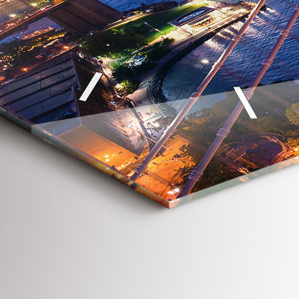 Horizontale Uhr New York und der Sonnenuntergang