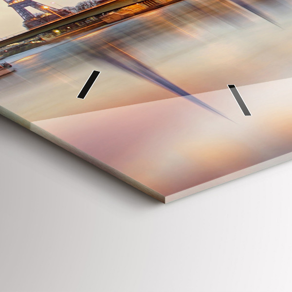 Horizontale Uhr mit motiv Panorama mit dem Eiffelturm