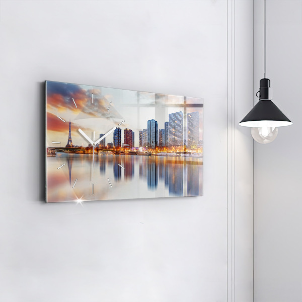 Horizontale Uhr mit motiv Panorama mit dem Eiffelturm
