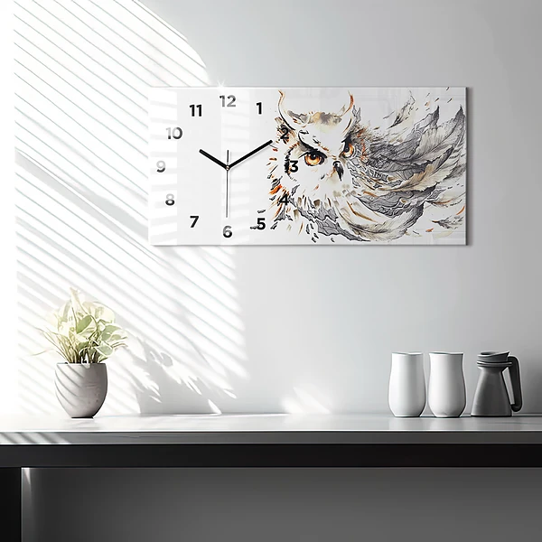 Horizontale Uhr Eule Symbol der Weisheit