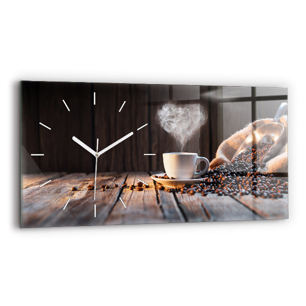 Horizontale Uhr mit motiv Tasse Kaffee