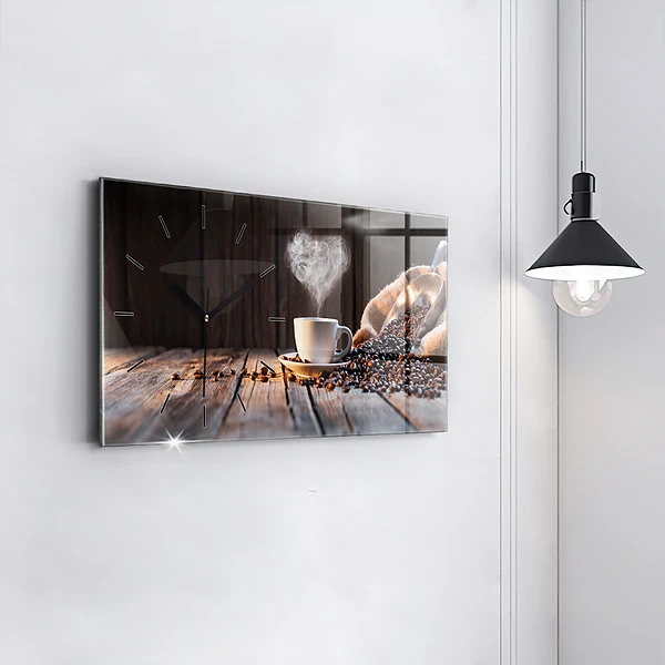Horizontale Uhr mit motiv Tasse Kaffee