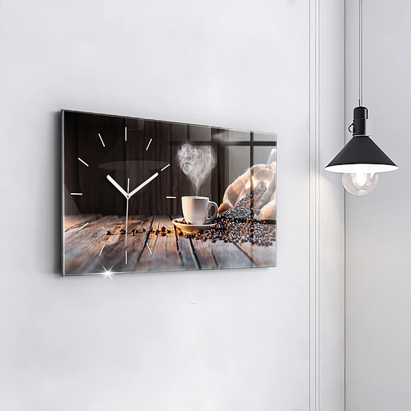 Horizontale Uhr mit motiv Tasse Kaffee