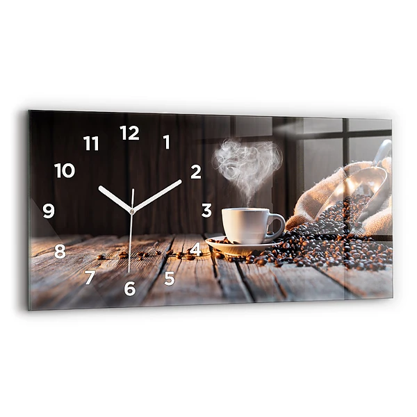 Horizontale Uhr mit motiv Tasse Kaffee