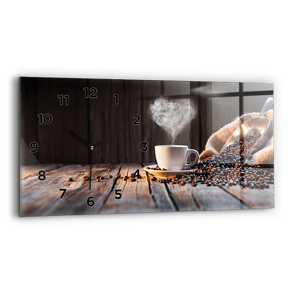 Horizontale Uhr mit motiv Tasse Kaffee