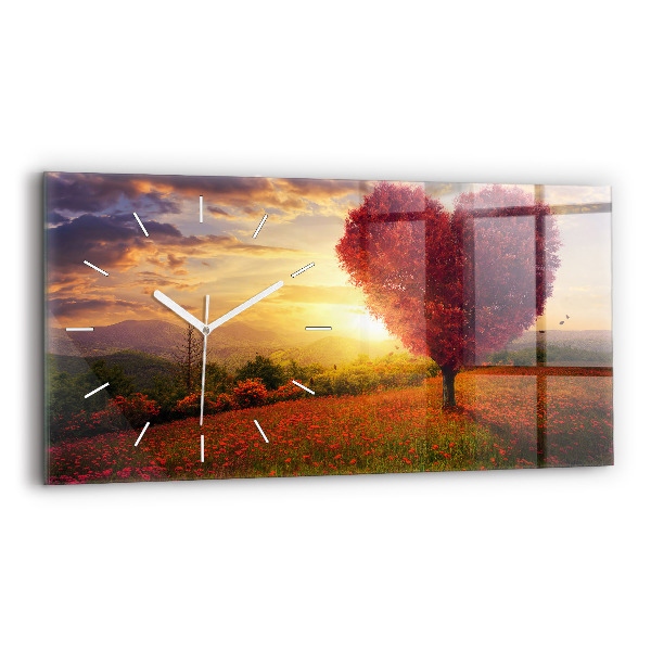 Horizontale Uhr Liebesherz Baum