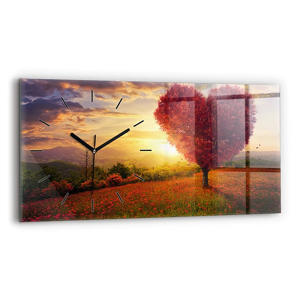 Horizontale Uhr Liebesherz Baum