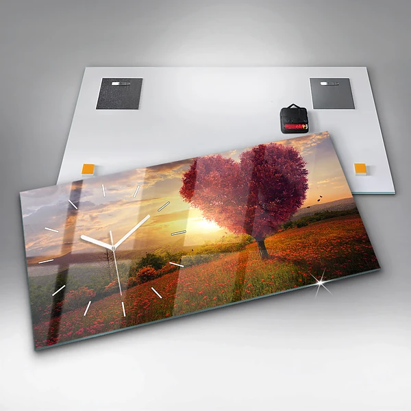 Horizontale Uhr Liebesherz Baum