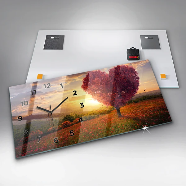 Horizontale Uhr Liebesherz Baum