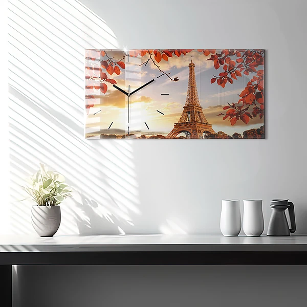 Horizontale Uhr mit motiv Eiffelturm