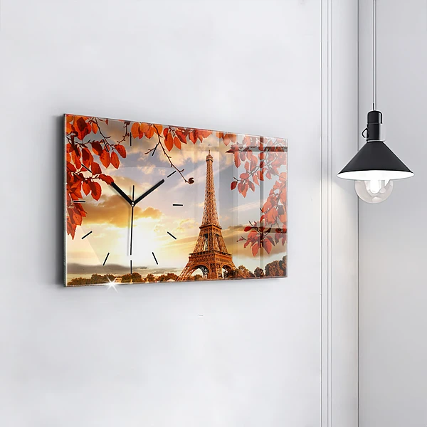 Horizontale Uhr mit motiv Eiffelturm